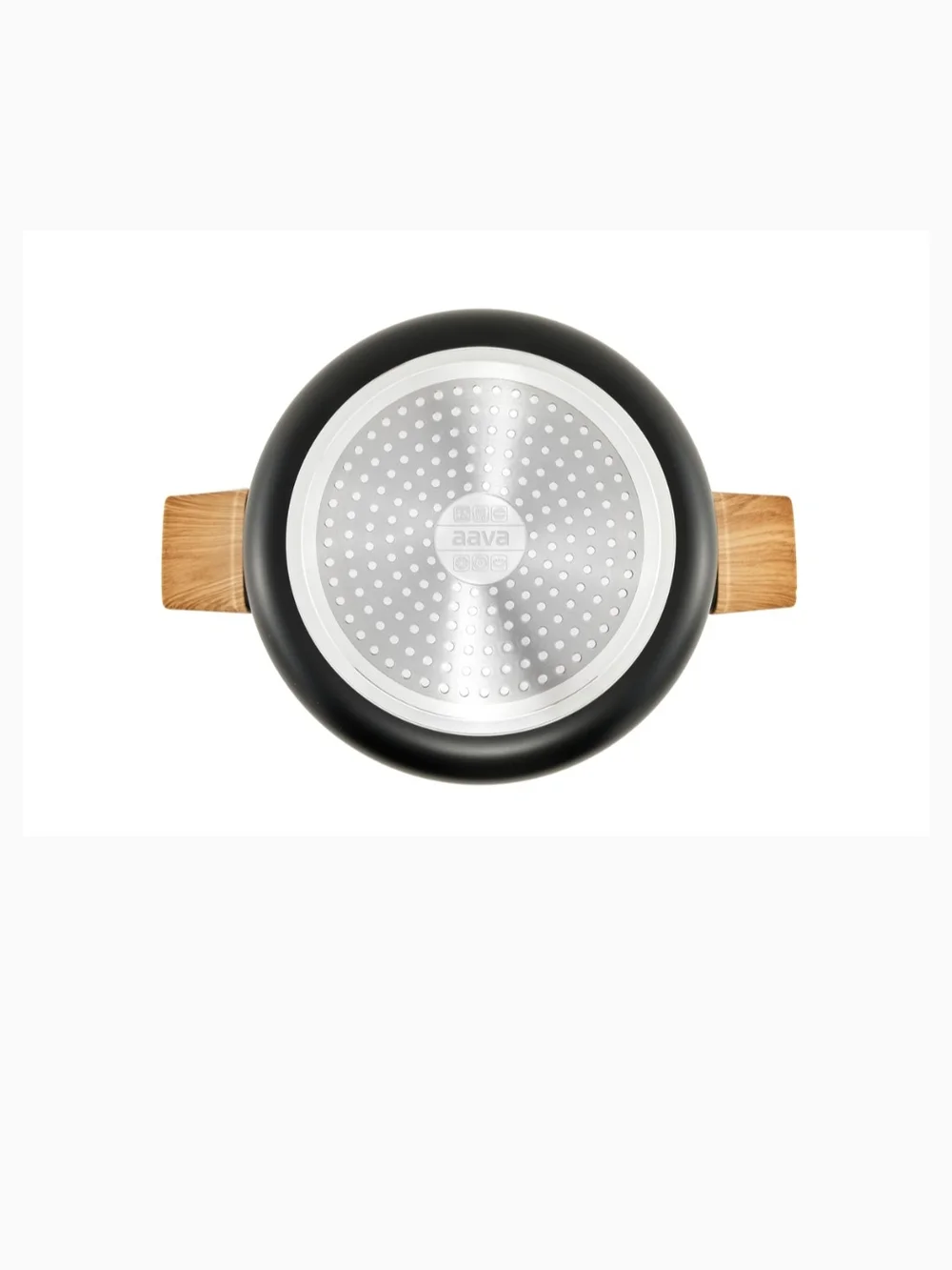 Black Nonstick Stock Pot with Wood-Effect Handles